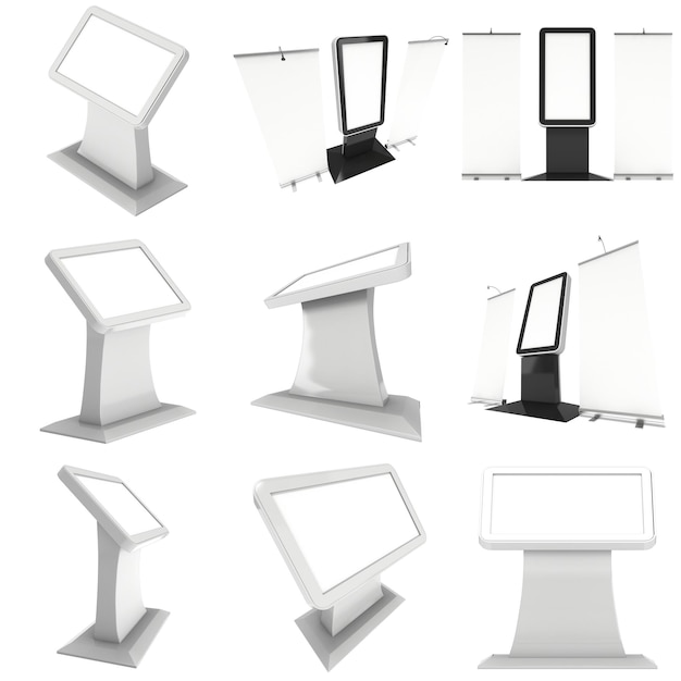 Info LCD screen floor stand set