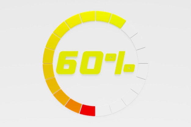 Photo infographic chart element with percentage 3d realistic illustration