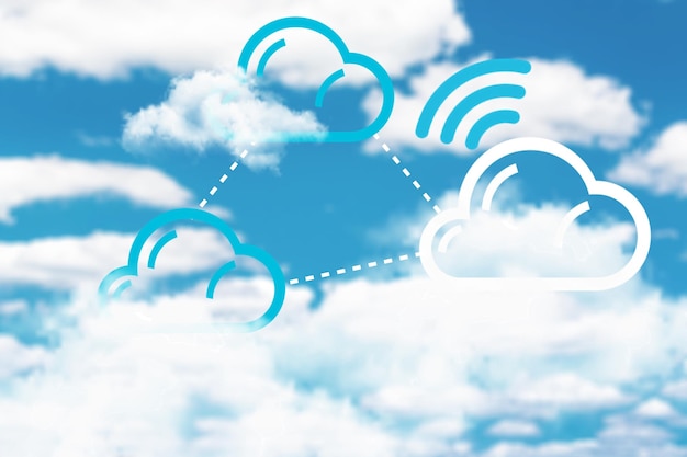 infographic of cloudscape reflect to modern multicloud technology