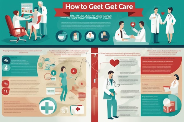 Photo infographic health care template design