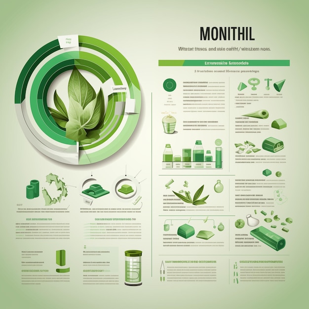 Foto infographic inspiratie poster kruidenmenthol kruidenboomplant met bladeren en details