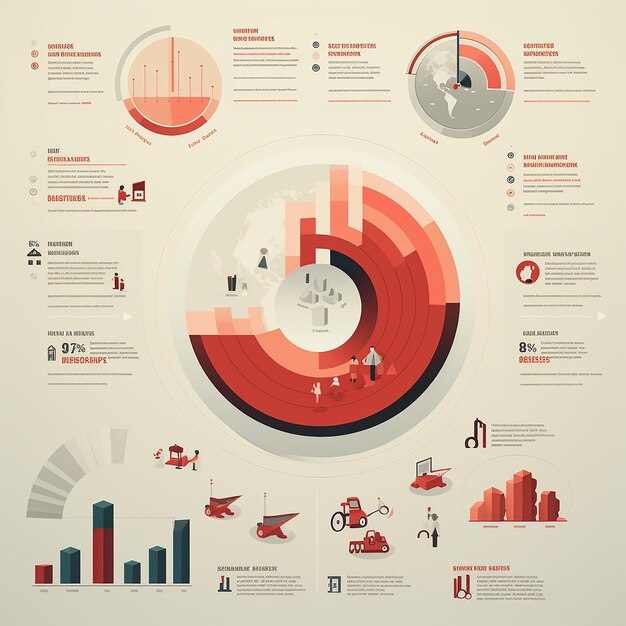 Foto infographic over het bedrijfsleven