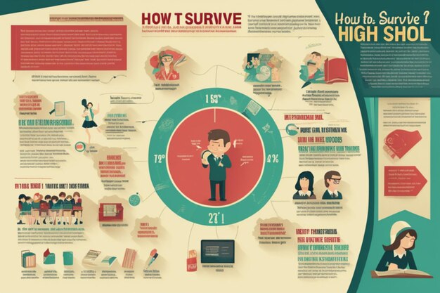 Photo infographic school template design