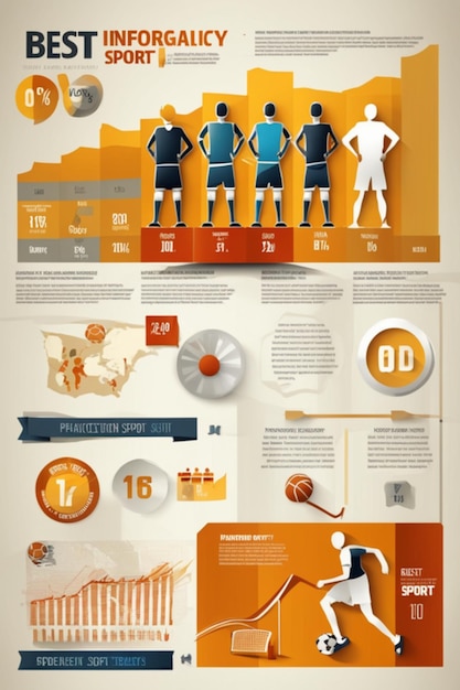 Photo infographic sport template design