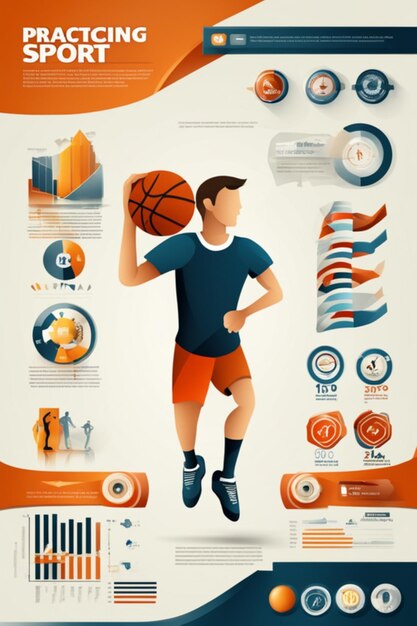 Photo infographic sport template design