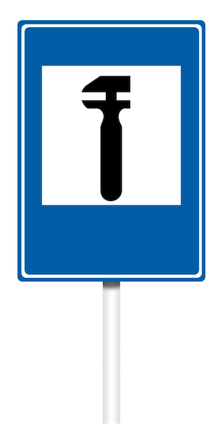 Foto informatief verkeersbord autoservice