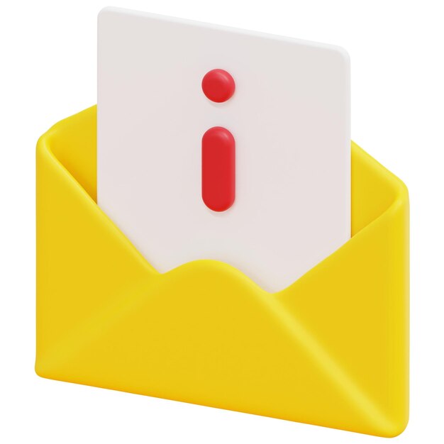 information 3d render icon illustration