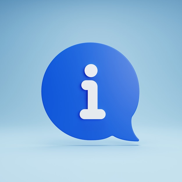 Information button on blue background for user interface