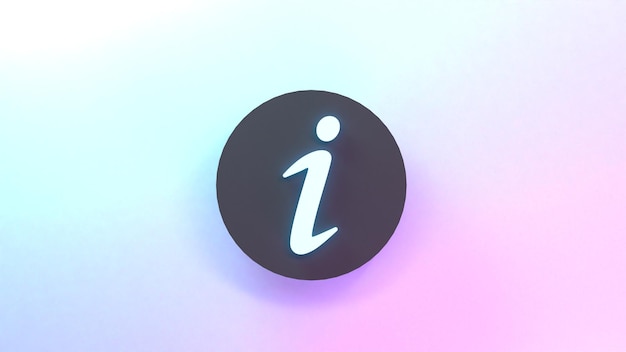 Information icon 3d render illustration