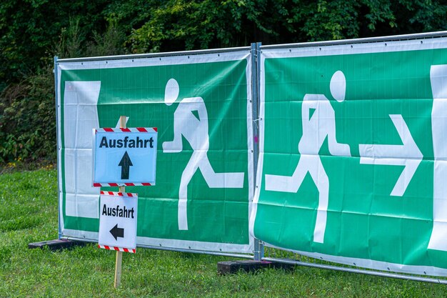 Information sign on field