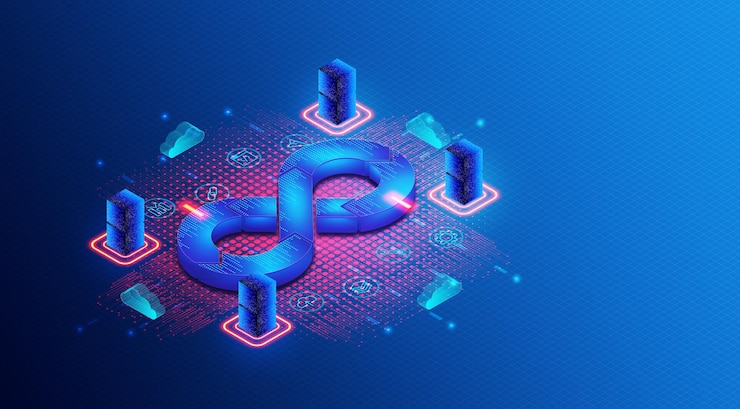 Photo information technologies operations concept itops and noops 3d illustration
