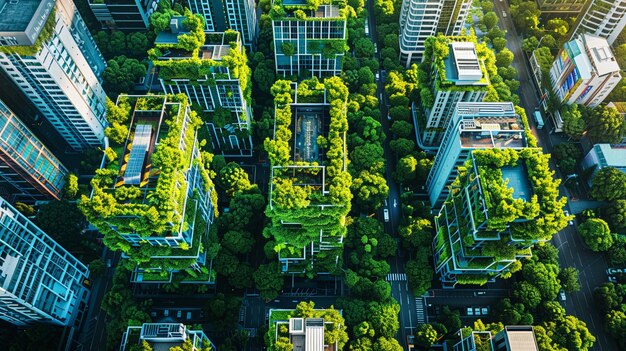 Infrastructuur voor hernieuwbare energie in de groene stad, luchtbeeld