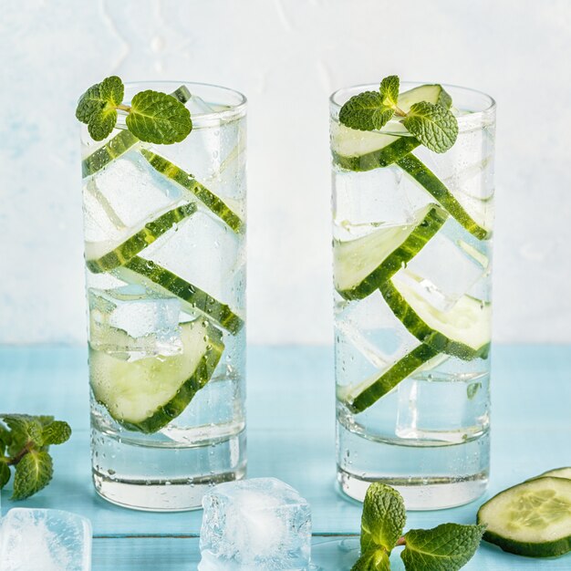 Infused detox water with cucumber