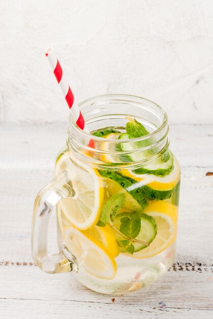 Infused refreshing water with lemons