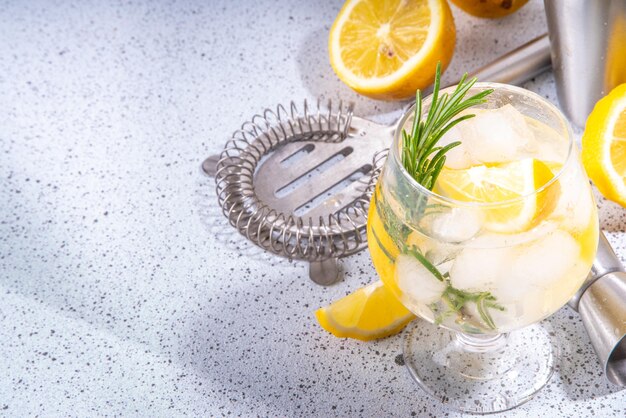 Photo infused rosemary lemon drink