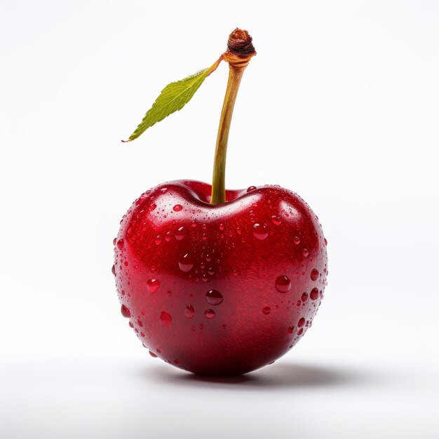 Photo infused symbolism a minimalistic photo of a cherry with water droplets