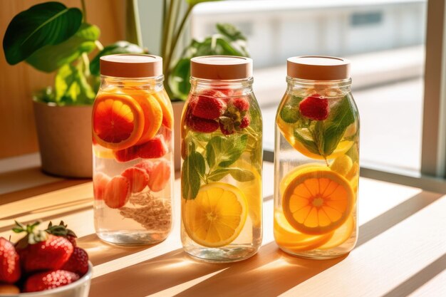 infused water on the kitchen table professional advertising food photography