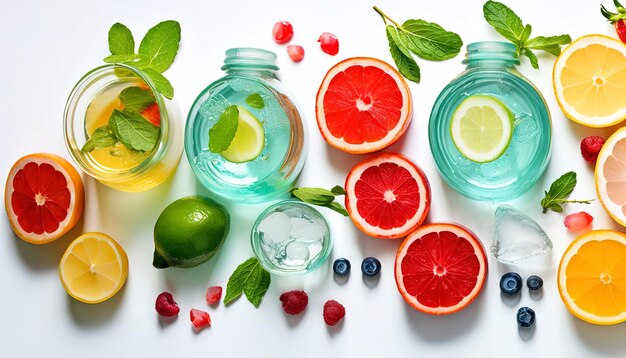 infused water on white background