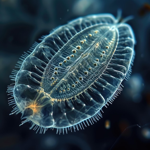 Photo infusoria aquatic tiny ciliates and flagellates create a vibrant ecosystem embodying the intricate biodiversity within water environments revealing the hidden world of minute dynamic life forms