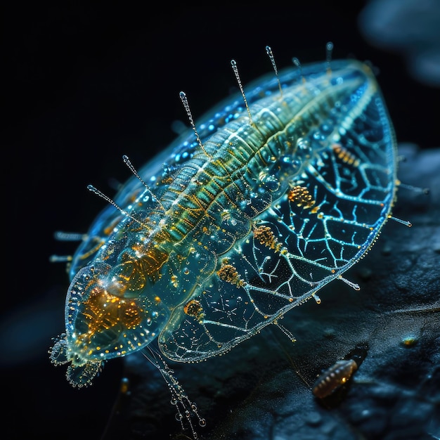 Photo infusoria aquatic tiny ciliates and flagellates create a vibrant ecosystem embodying the intricate biodiversity within water environments revealing the hidden world of minute dynamic life forms