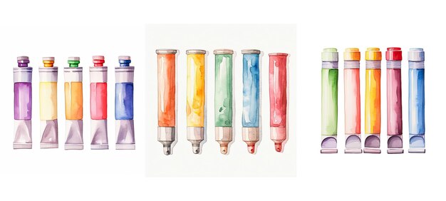 Photo ing watercolor paint tubes ai generated watercolor