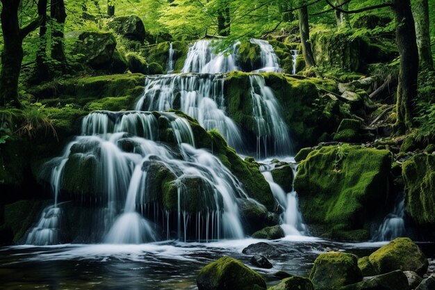 Foto ingelijste afbeelding van een prachtige waterval