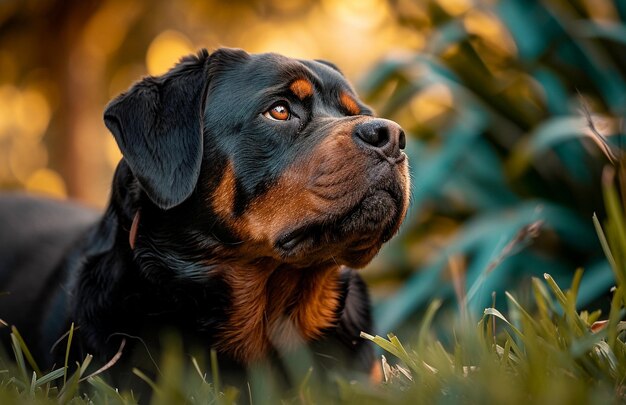 Ingenieur Elegance Rottweiler Hond in Donkere Navy en Lichtbruin