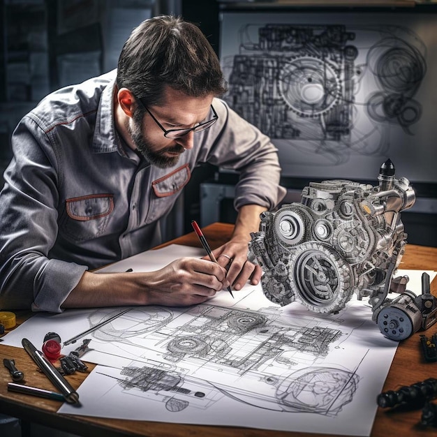 ingenieur technisch ontwerper van tekeningen mechanische onderdelen ingenieur ingenieur