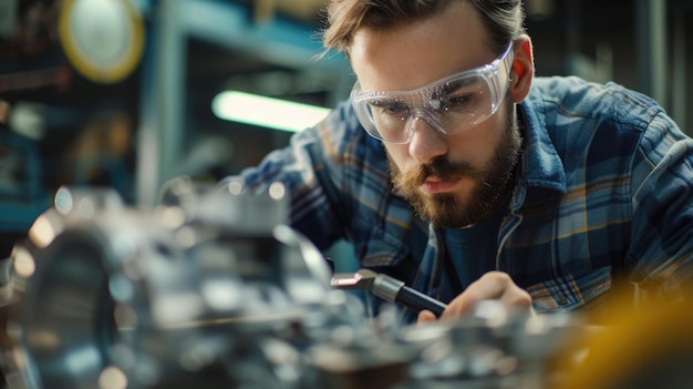 Ingenieursbril beschermt industriële ingenieurs die machines bedienen AIG41