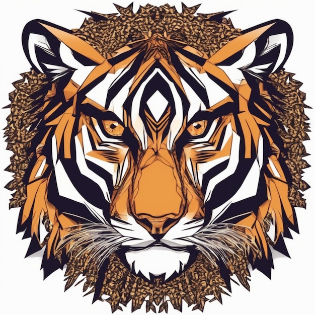 Ingewikkeld Fractal Tiger-logo Unieke mix van kunst en branding