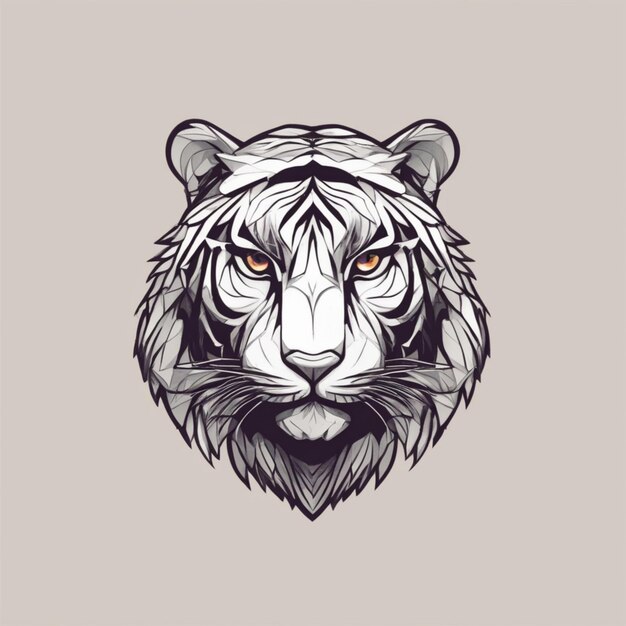 Ingewikkeld Fractal Tiger-logo Unieke mix van kunst en branding