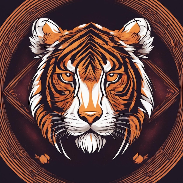 Ingewikkeld Fractal Tiger-logo Unieke mix van kunst en branding