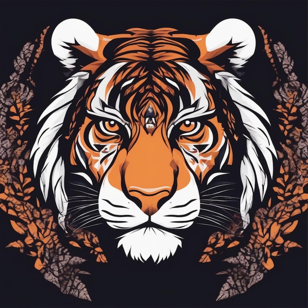 Ingewikkeld Fractal Tiger-logo Unieke mix van kunst en branding