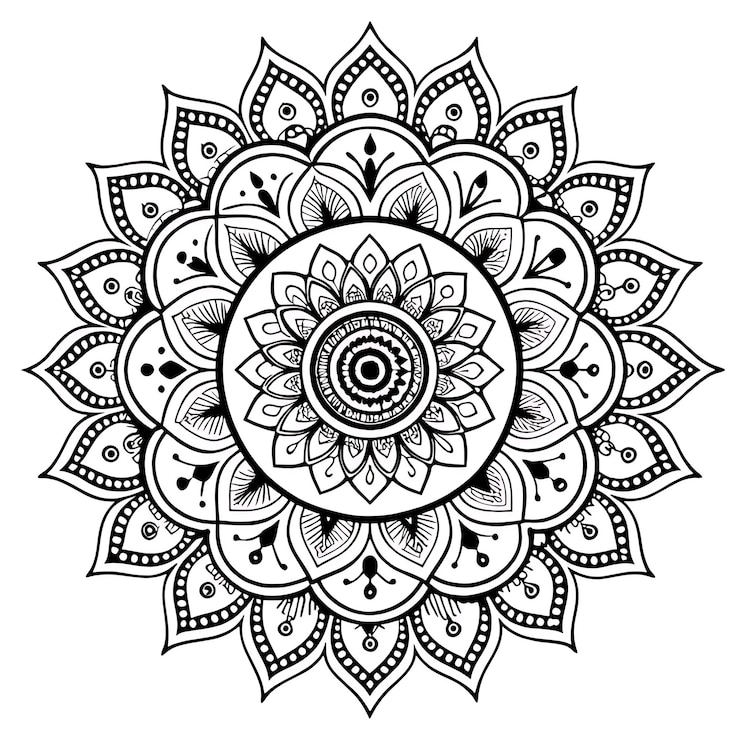Foto ingewikkeld mandala-ontwerp voor het kleuren