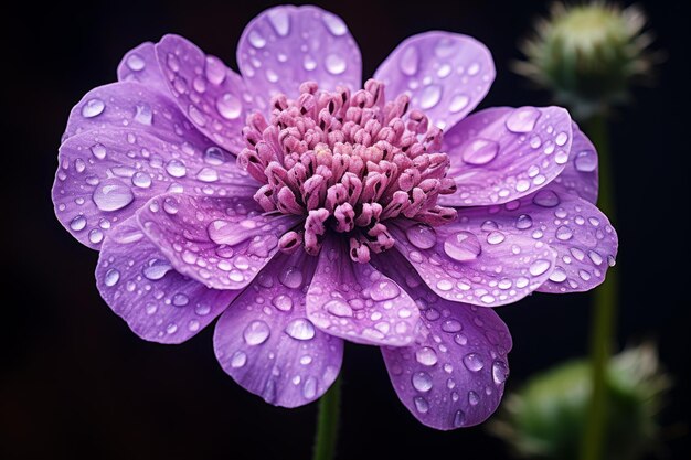 Ingewikkeld paarse scabious bloem Genereren ai