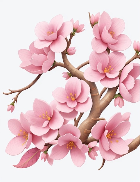 ingewikkelde barokke sakura bloesem aquarel