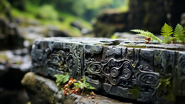 Ingewikkelde elegantie close-up shot van steengravures met prachtige details