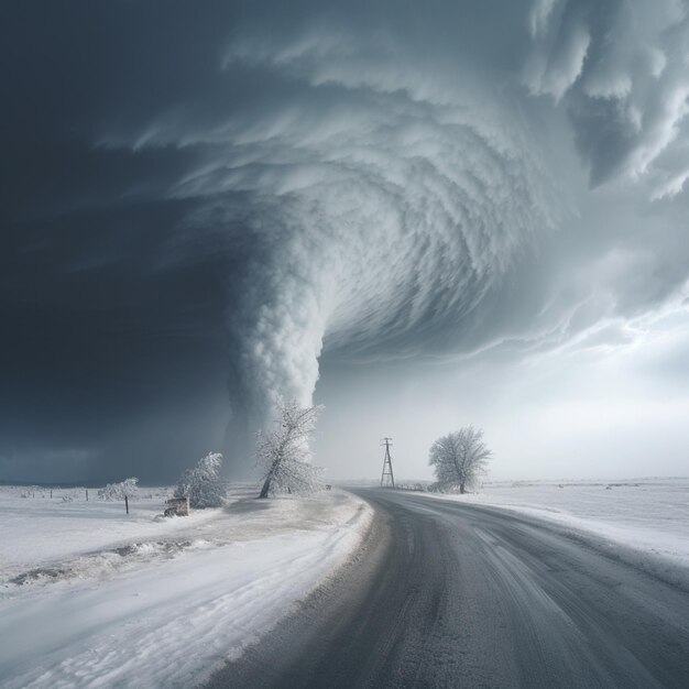 Ingewikkelde Fury Minimalistisch Tornado-landschap