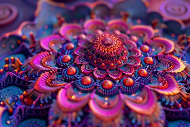 Foto ingewikkelde mandalas gemaakt met levendige kleuren oct