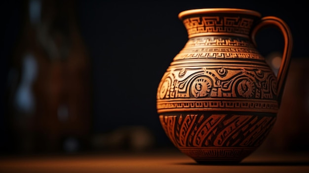 Ingewikkelde oude Griekse aardewerkpatronen gevierd op versierde amforen