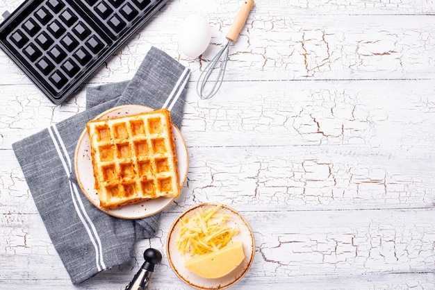 Foto ingrediënt voor het koken van kaaswafel