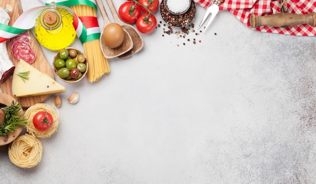 Foto ingrediënten van de italiaanse keuken