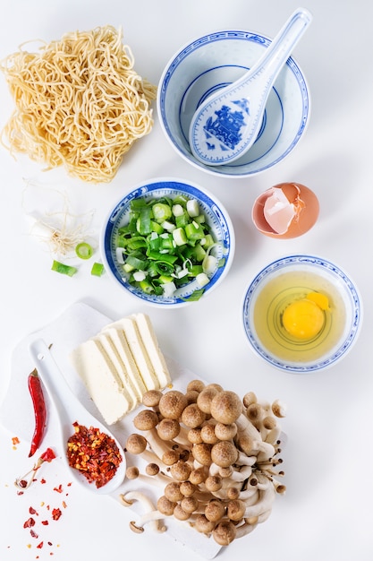 Ingrediënten voor Aziatische ramen soep