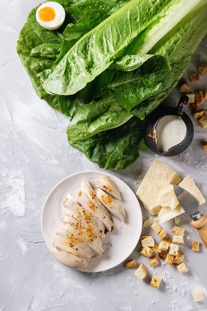 Ingrediënten voor Caesarsalade