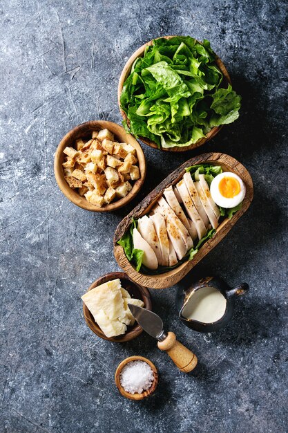 Ingrediënten voor Caesarsalade