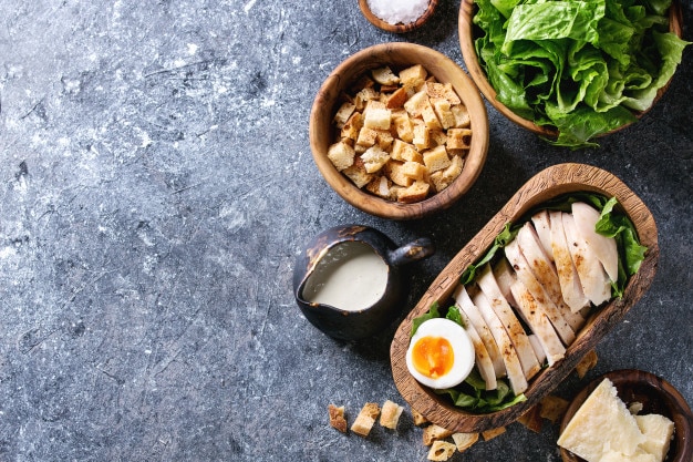 Ingrediënten voor caesarsalade