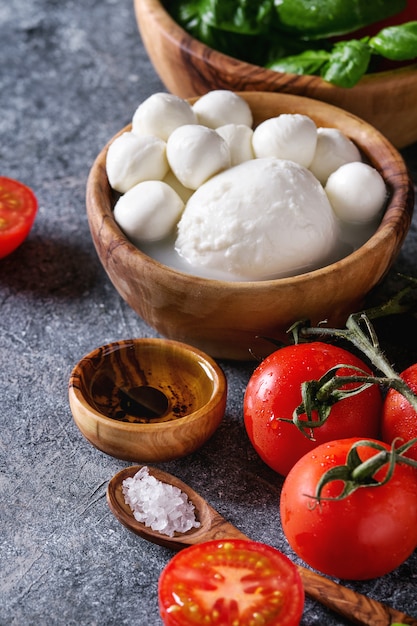 Ingrediënten voor caprese salade