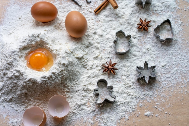 Ingrediënten voor de bereiding van koekjes