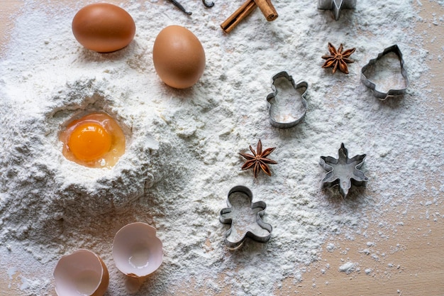 Ingrediënten voor de bereiding van koekjes