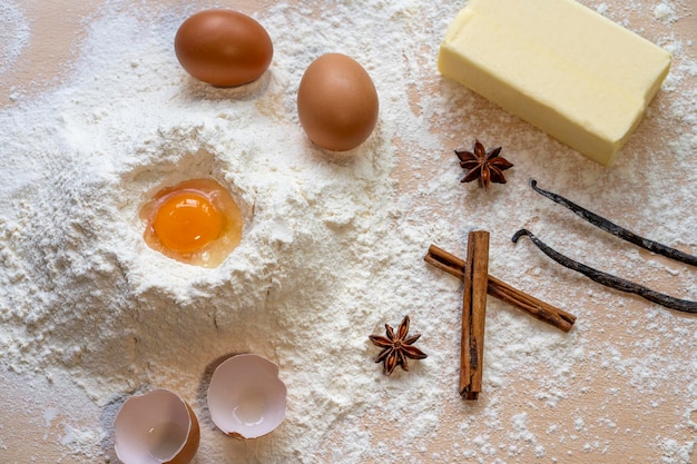 Ingrediënten voor de bereiding van koekjes